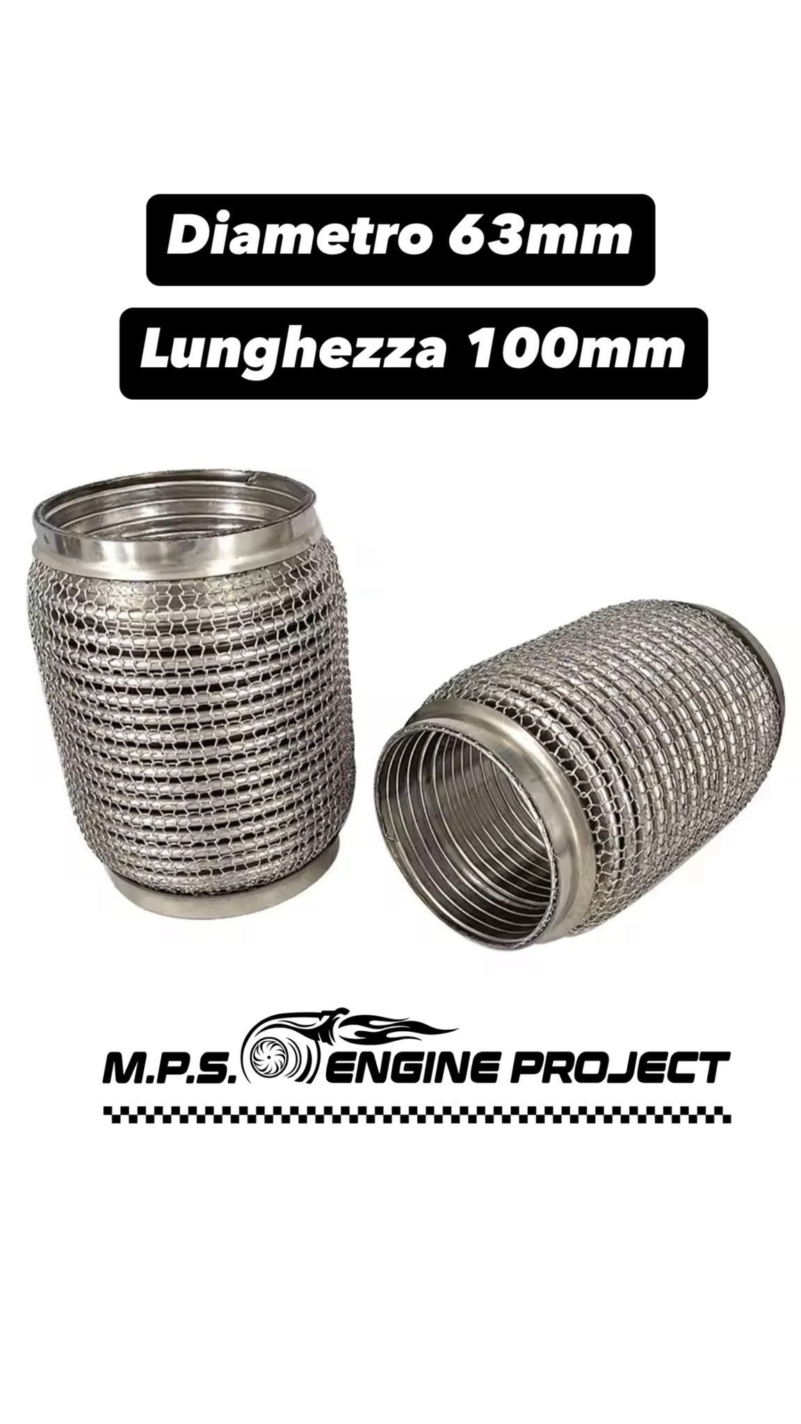 Flessibili per scarico auto in acciaio inox 63x100mm