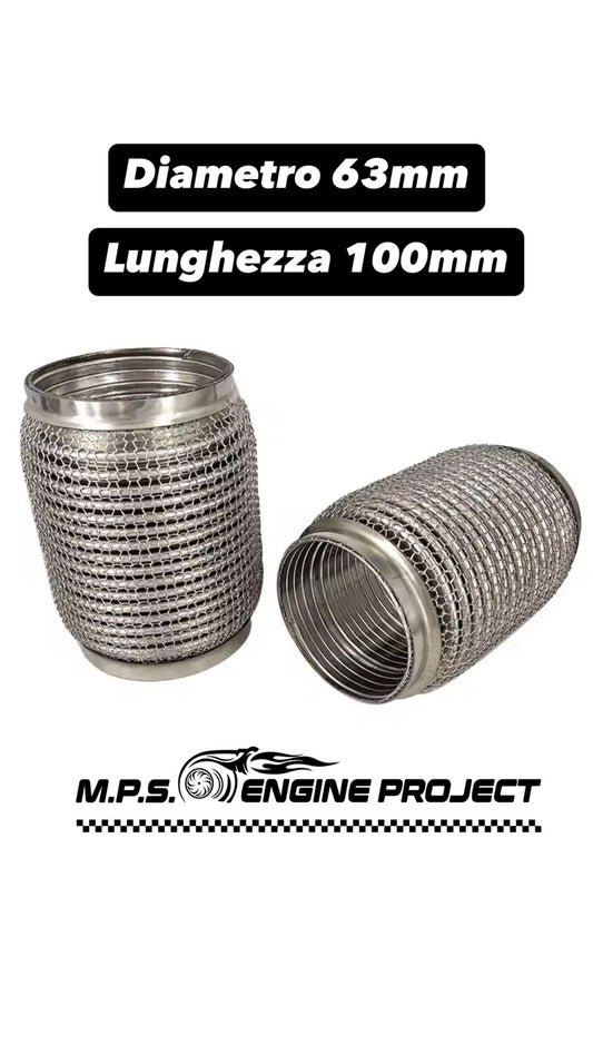 Flessibili per scarico auto in acciaio inox 63x100mm