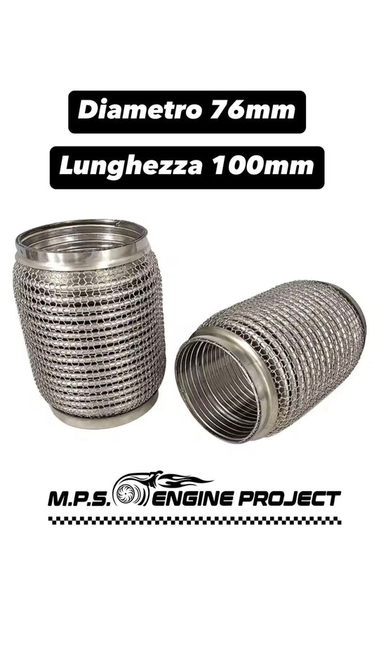 Flessibili per scarico auto in acciaio inox 76x100mm